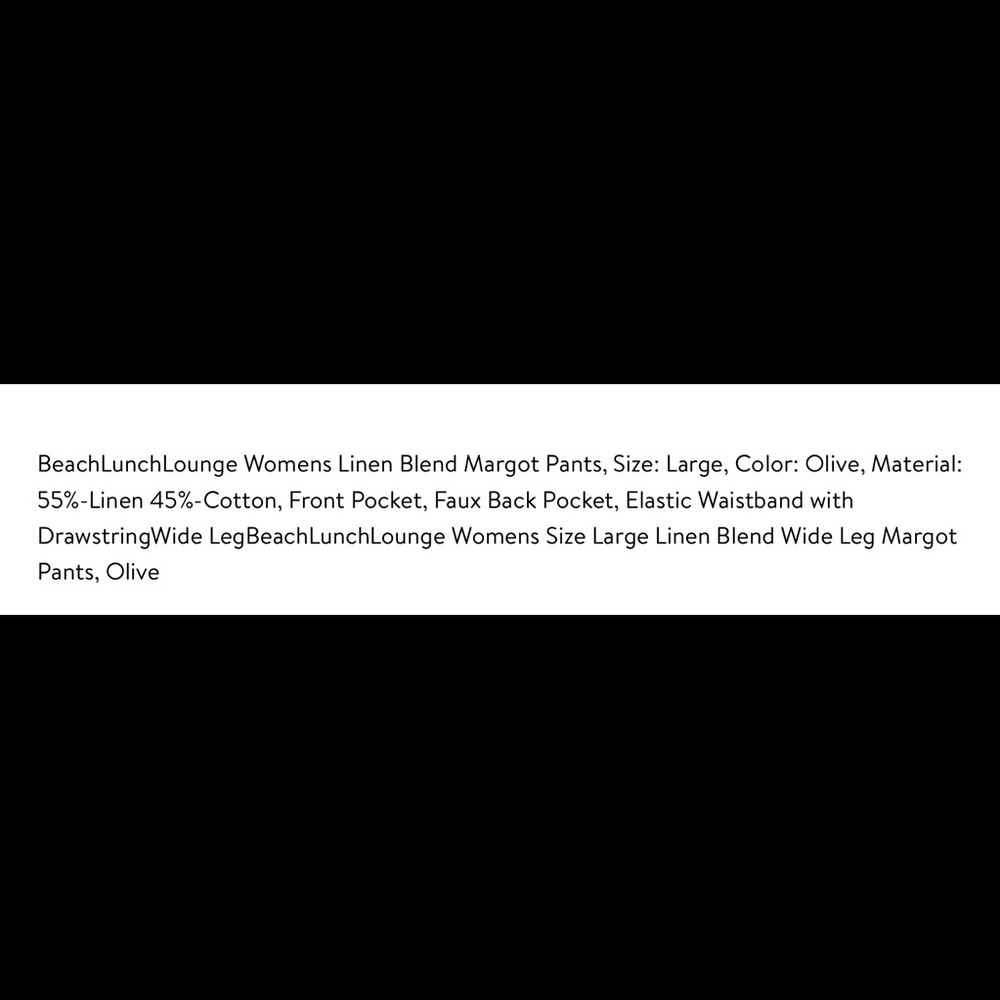 Beach Lunch Lounge Linen Cropped Pants (NWT) - Picture 8 of 8